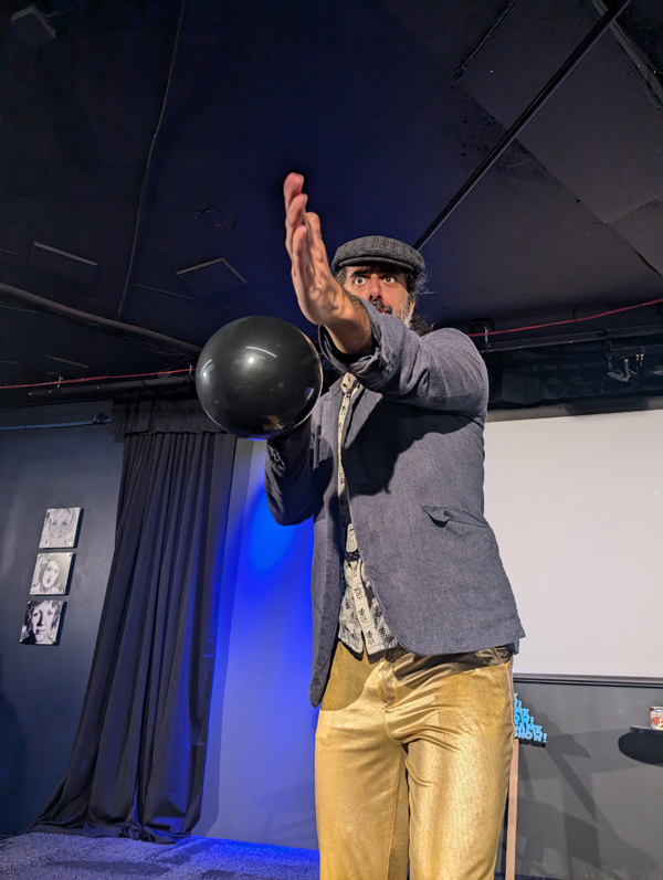 Man pointing at audience